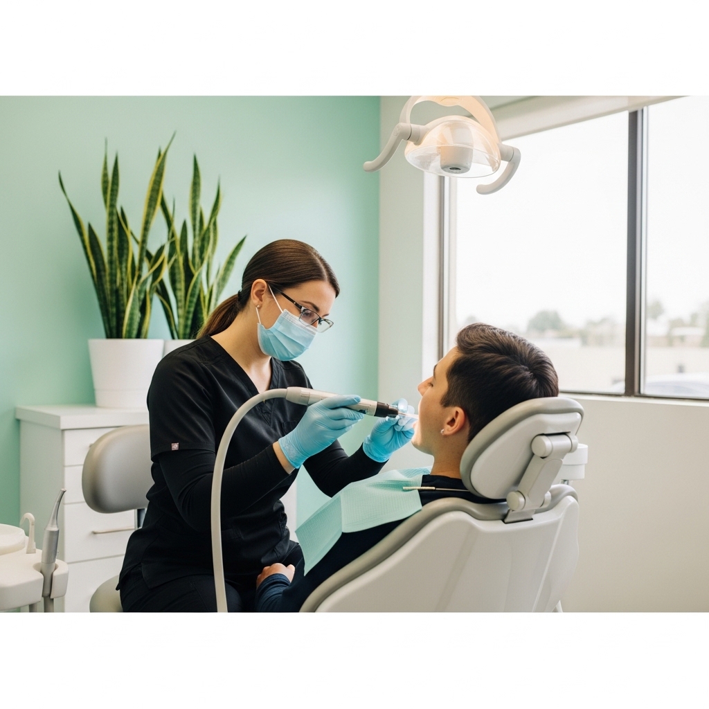 Modern dental clinic interior with advanced dental technology